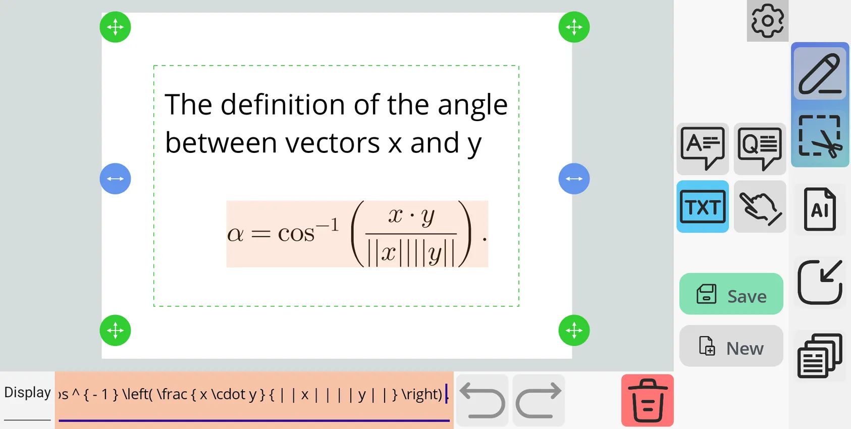Edit Equations Screenshot