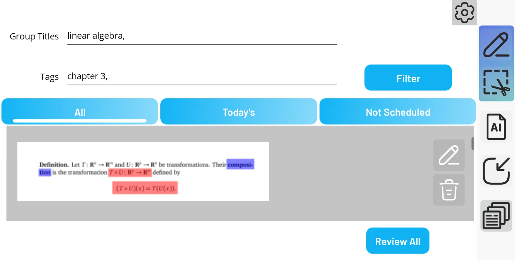 Organized Flashcard Decks Screenshot